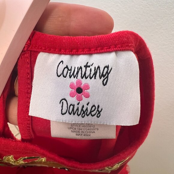 Girls Christmas Dress w Raindeer - red size 3T - Picture 5 of 5